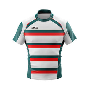 Jersey deportivo del equipo de rugby a rayas